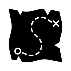 Pirate Treasure Map glyph icon