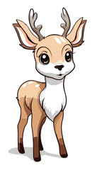 vector illustration of a cartoon style cute friendly reindeer