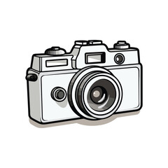 Flat illustration of a digital camera