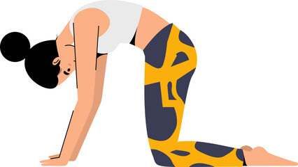 International Yoga Day. Vector Illustration Women Doing Yoga 