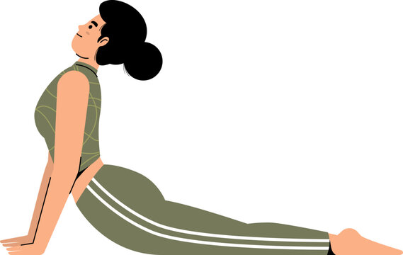 International Yoga Day. Vector Illustration Women Doing Yoga 