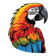 Tropical parrot flat vector illustration