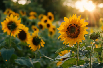 Fototapeta premium sunflower landscape