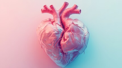 3D heart model with vibrant colors on a smooth background