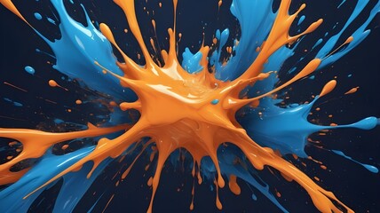 orange blot on black background