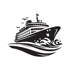 Stunning Ferry Silhouette Vectors Illustration for Graphic Designers