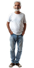 [Transparent Background PNG]Portrait of a Smiling Senior Man