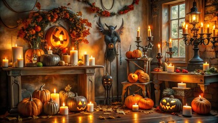 Obraz premium Create a spooky Halloween atmosphere with gothic home decor.