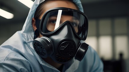 High-Quality Industrial Respirator Mask with Dual Filters and Safety Equipment