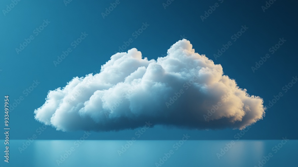 Wall mural a large cloud floating in the sky above a calm blue ocean