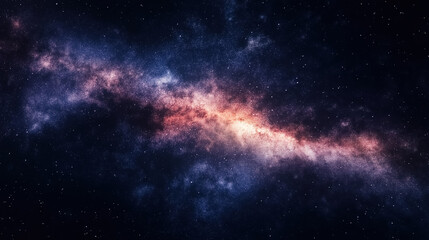 Fototapeta premium A deep galaxy gradient with shades of midnight blue, rich purple, and hints of magenta, sprinkled with tiny white stars, capturing the vastness of space 