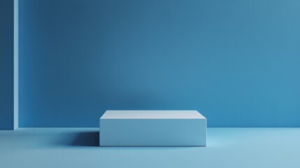 A blue wall with a white box on it