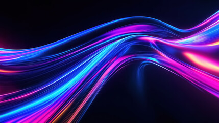 A dynamic neon glow gradient featuring bright hues of electric blue, neon pink, and vibrant purple, creating a striking and futuristic effect on a black background