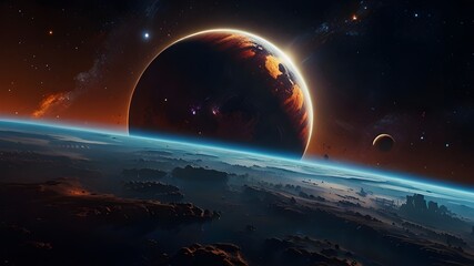 planet in space HD 8K wallpaper Stock Photographic Image Generative AI