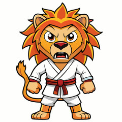 karate lion art vector illustration