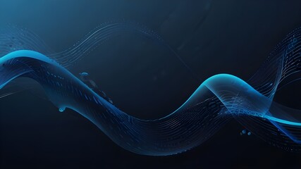 Sophisticated and sleek blue background with light energy wave for business presentation use, blue background or wallpaper Generative AI
