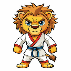 karate lion art vector illustration