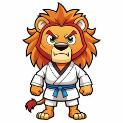 karate lion art vector illustration