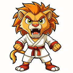 karate lion art vector illustration