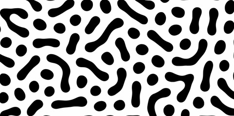Abstract Turing organic wallpaper with background. Turing reaction diffusion monochrome seamless pattern with chaotic motion. Natural seamless line pattern. Linear design with biological shapes.
