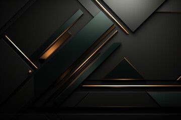Abstract black and gold geometric shapes background.