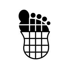 footprint with grid lines