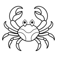 Crabs line art vector illustration