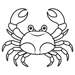 Crabs line art vector illustration