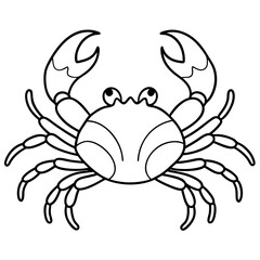 Crabs line art vector illustration