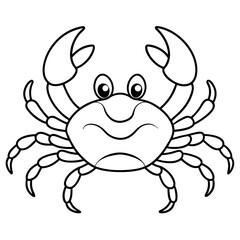 Crabs line art vector illustration
