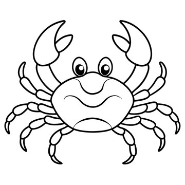 black and white cartoon crab clip art preview