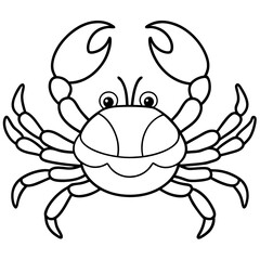 Crabs line art vector illustration