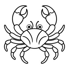 Crabs line art vector illustration