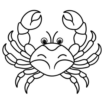 black and white cartoon crab clip art preview