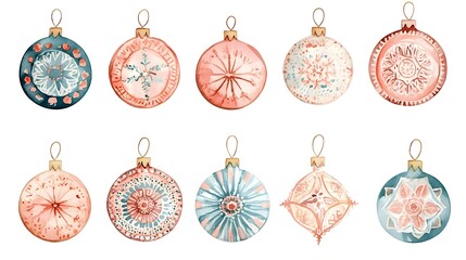 Assortment of Handpainted Ornament in Vibrant Holiday Patterns