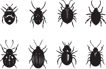 A set of insects. Hand drawn vector illustration	