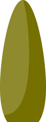 Simplified illustration of a tall, green bush, representing growth or landscaping.