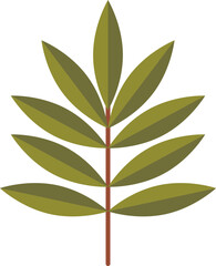 Graphic of a stylized tree with decorative leaves in green shades, symbolizing growth and nature.