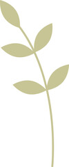 Simple illustration of a green plant with leaves, symbolizing growth and natural decor.