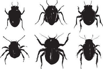 A set of insects. Hand drawn vector illustration	