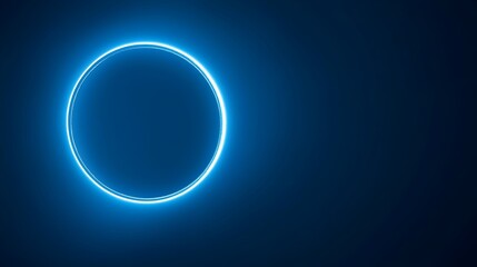 Fototapeta premium Minimalist Blue Glow Circle Design Emphasizing Clarity and Focus