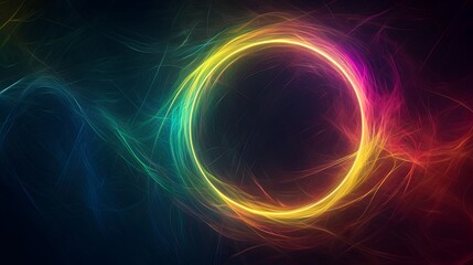Mesmerizing Abstract Glow Circle with Radiating Energy Lines