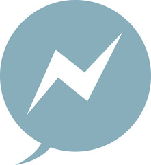 Icon of a speech bubble with a lightning bolt, symbolizing instant messaging or chat.