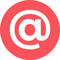 Fototapeta premium Red at-sign symbol, representing email or digital communication.