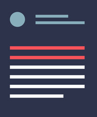 Abstract blogpost graphic with bullet points and lines, symbolizing structured information.