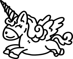 cute unicorn cartoon doodle