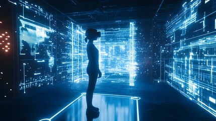 Futuristic Virtual Reality Environment with Dynamic Interactive Elements