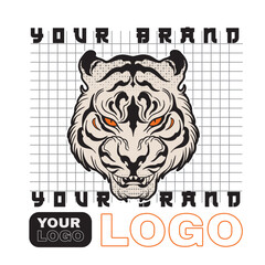 tiger head vector, tiger icon	
