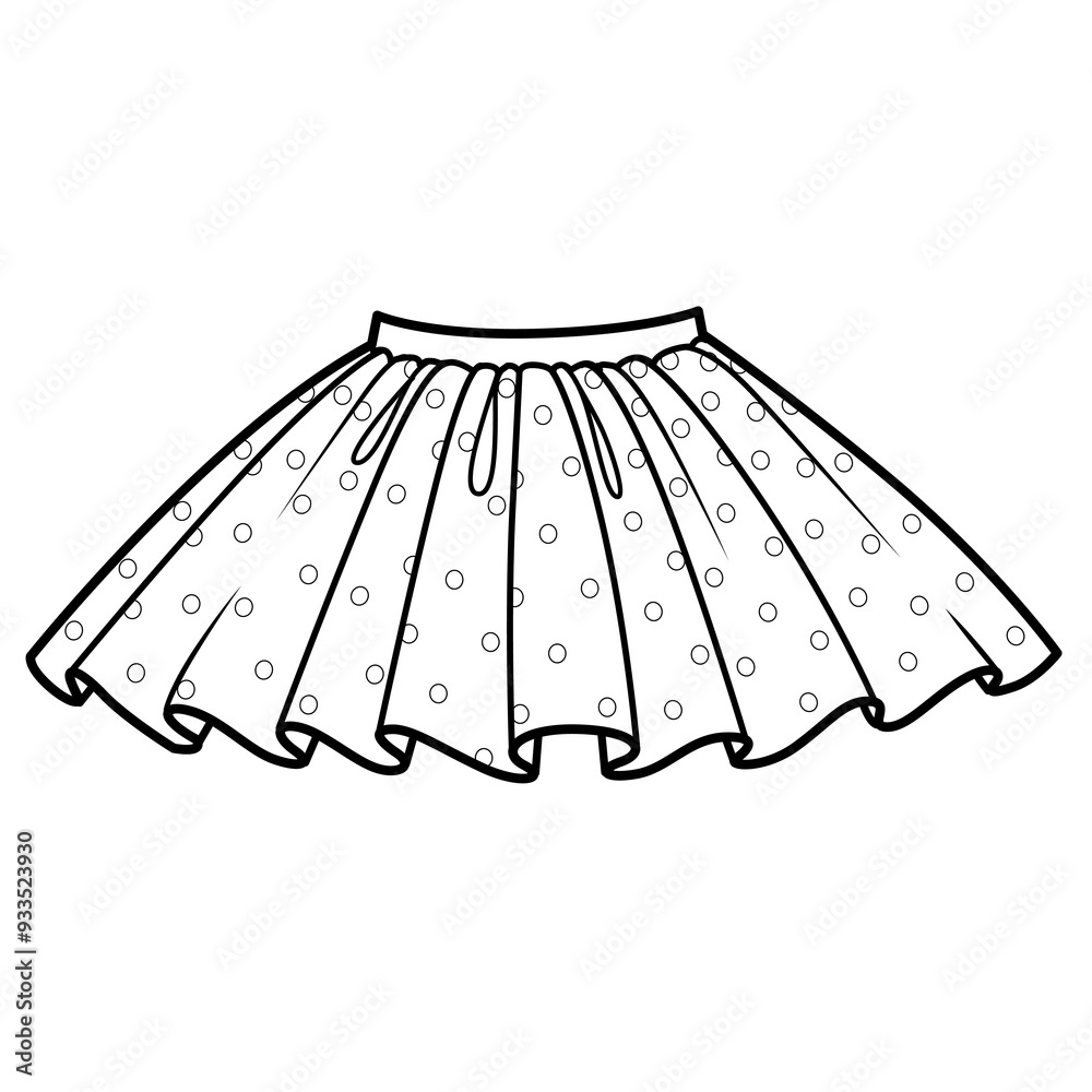 Poster fluffy tutu skirt with polka dots