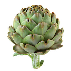 Fototapeta premium [Transparent Background PNG]Green Artichoke Isolated On White Background